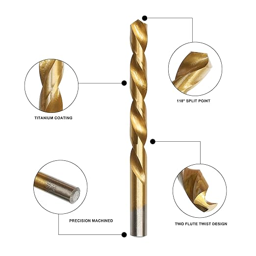230 Pcs Drill Bit Set, 135째 Tip Titanium Coated High Speed Steel, Twist Drill Bit Kit for Iron, Aluminum Alloy, Copper, Wood, Plastic, with Hard Storage 1/16"-3/8"