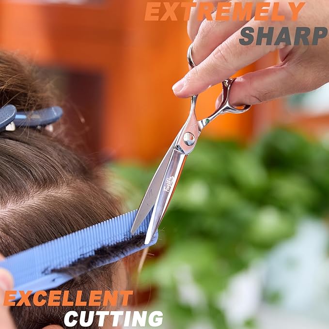 High-end Professional Extremely Very Sharp Barber Hair Cutting Scissors Hairdresser Shears For Hair 6.1 Inch Haircut Scissor Made Of Dynamic Stainless Steel For Hairdressing Salon Home Use