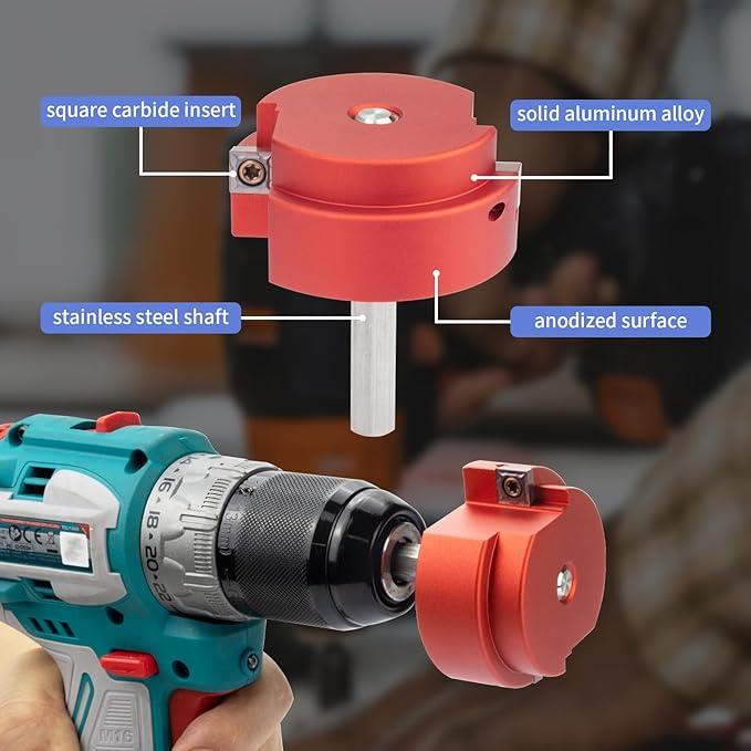 2 Wings PVC Pipe Reamer, Plastic PVC Pipe Fitting Saver Kit Fit into Standard 1/2" Drills 1inch Head Socket Saver Tool