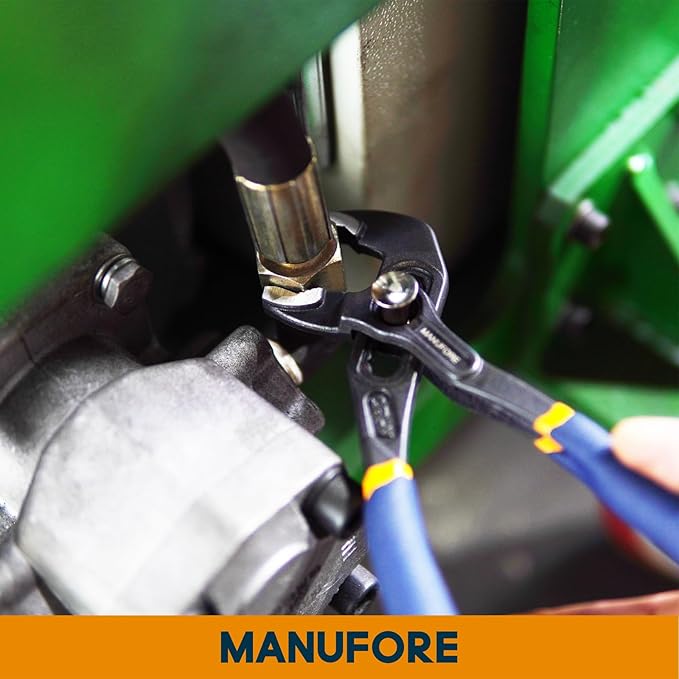 MANUFORE Water Pump Pliers, 7/10/12 Inch Quick Release Groove Joint Pliers with V-Jaw, for Griping Pipes, Rods, Shafts