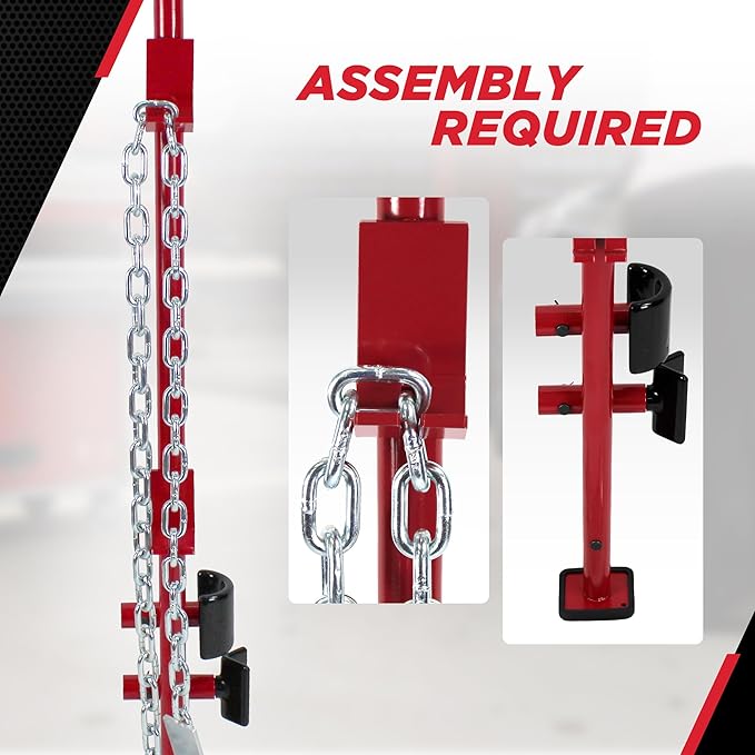 Champ Leverage Bar - 52??Alignment, Prying, and Pulling Stick with 3 Interchangeable Rubber Feet and 6 ft Chain Hook for Auto Body Frame and Panel Repair