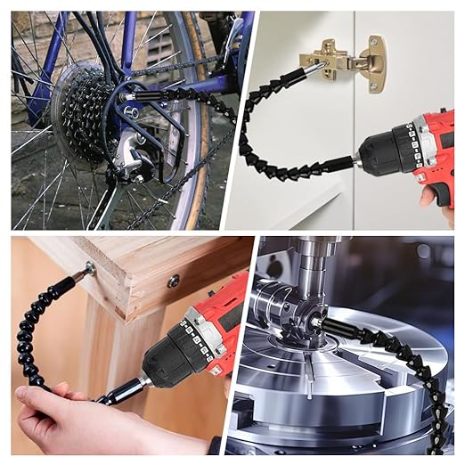 6 Pack Flexible Drill Bit Extension, 11.6 inch Superbit Screwdriver Flexible, Bendable Flexible Drill Bit Extension, Super Bit Flexible Shaft Extension Bits