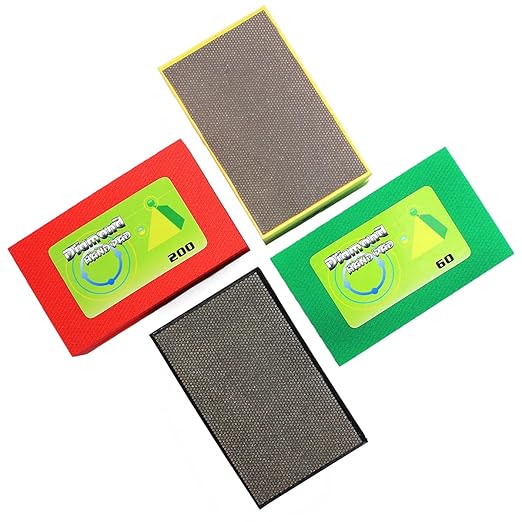 Diamond Hand Polishing Pads Sanding Bolcks Foam Backing for Tile Granite Marble Concrete Porcelain Stone Glass Ceramic Polishing -Set of 4 Pcs