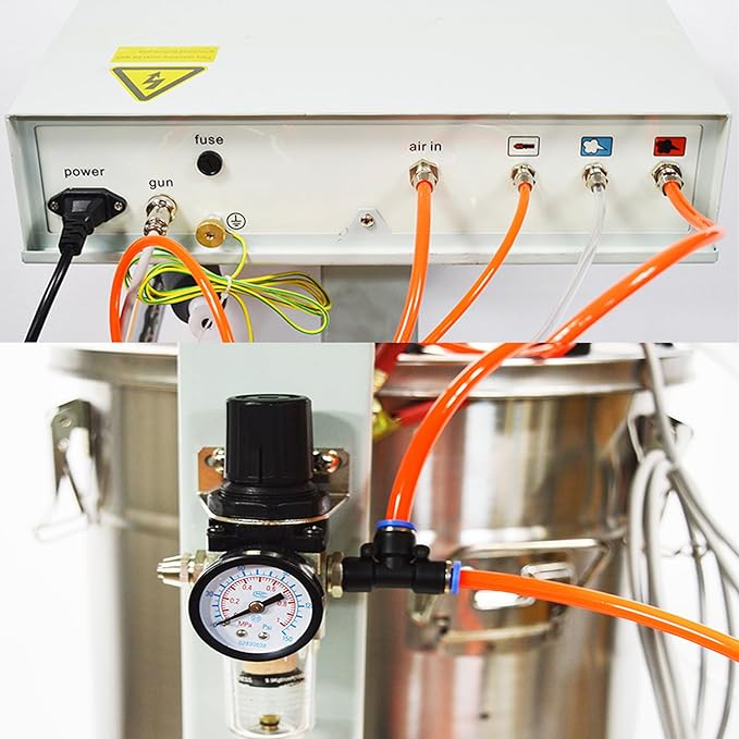 110V Electrostatic Powder Coating Machine, Dry Finishing Tool for Metal Parts, Coating Equipment with Spray with 45L Powder Hopper