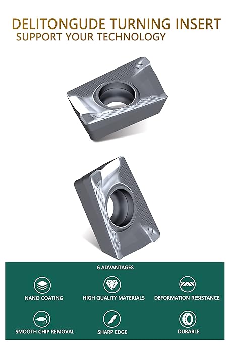 10pcs APKT1003PDTR CNC Lathe Indexable Solid Carbide Milling Turning Insert for The Finishing of Steel and Other Metal (APKT1003PDTR LF6018)