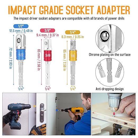 Tietoc Stocking Stuffers for Men, 22PCS Flexible-Drill-Bit-Extension Set Christmas for Men, 105째Right-Angle-Drill Attachment Socket Adapter Bendable Screwdriver Bit, Cool Gadgets Present Ideas Gifts