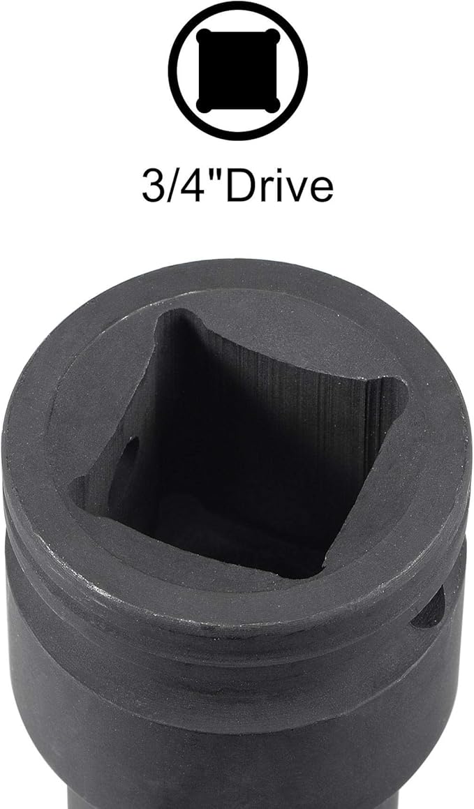 uxcell 3/4-Inch Drive 17mm 12-Point Impact Socket, CR-MO Steel 56mm Length, Standard Metric Sizes