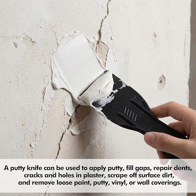 36 Pcs Plastic Putty Knife 2 Inch Black Flexible Putty Knife Scrapers Tool Knives for Repairing Walls Pasting Painting Plaster Taping Repairing Drywall