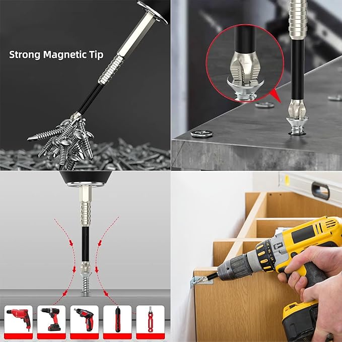 Screwdriver Bit Set, KEWAYO 6Pc Magfixer New K5 High-Magnetic Drill Set 1/4 Hex Shank for Impact Drill Driver