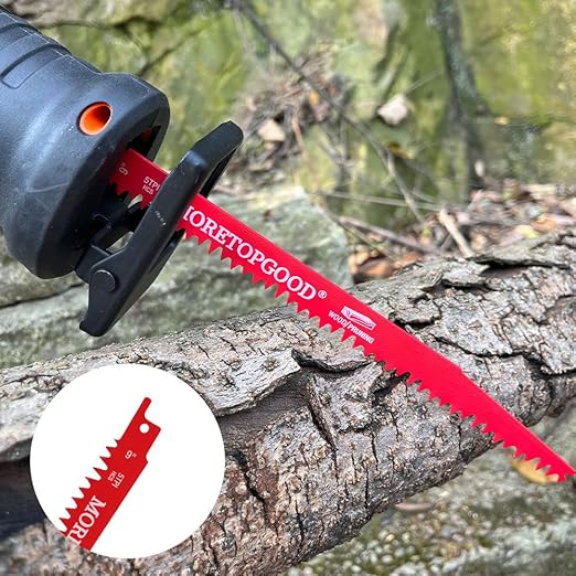 Wood Pruning Reciprocating Saw Blades - 9 Inch Saw Blades for Trees and Wood Cutting (10 Pack/5TPI)