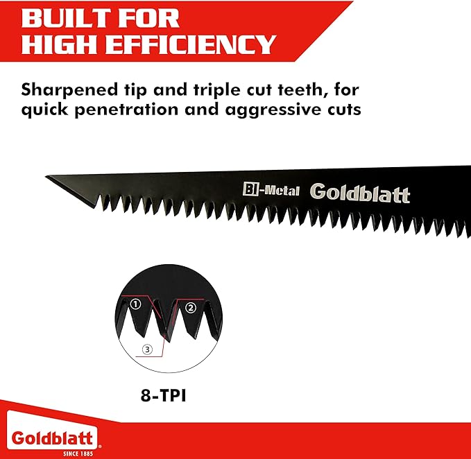 Goldblatt Folding Drywall Saw, Jab Saw, Hand Saws with Soft Grip Handle, Sheetrock Saws for Wallboard, Drywall, Plywood and PVC