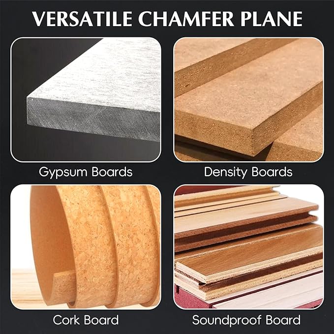 AGLOO Hand Planer for Wood – Chamfer Plane for Woodworking, Gypsum, and More – Plasterboard V Chamfer with 10 Sharp SK5 Blades