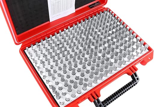 Accusize Industrial Tools 0.251''-0.500'', 250 Pc/Set Steel Plug Pin Gage Set, Minus, Class Zz, M2(-)