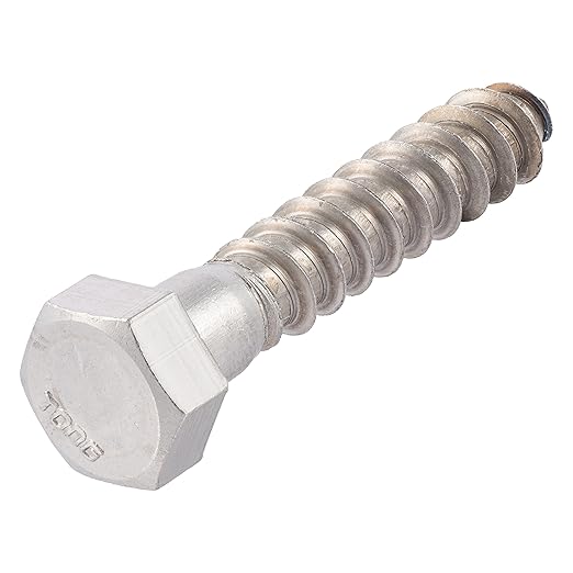 3/8 x 2 Stainless Lag Bolt (25-Pack) 18-8 Stainless Steel, Heavy Duty Hex Wood Lag Screw, ASME B18.2.1 Commercial/Industrial Grade by Makers Bolt