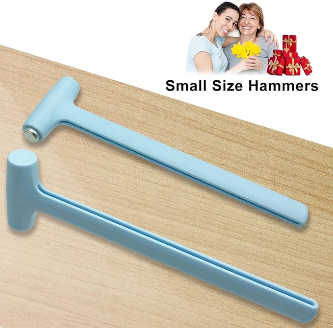 Small Hammer for Small Project, Lightweight Mallet, Little Size Hammer for Crafts, Watch, Jewelry, DIY, Leather, Blue, 2 Pcs