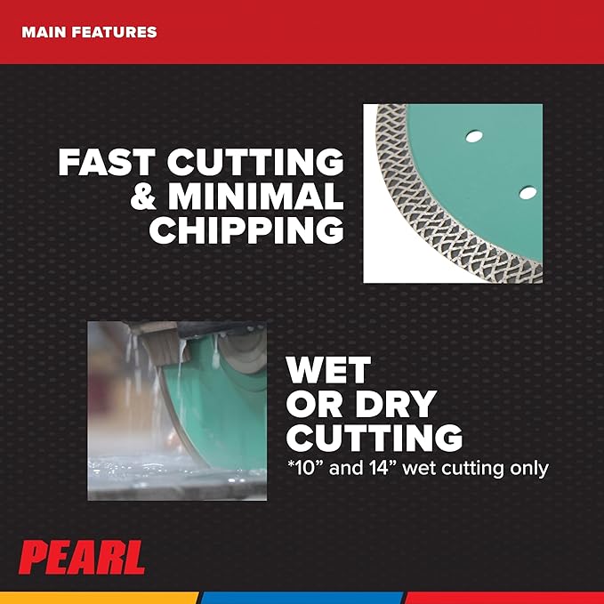 PEARL ABRASIVE CO. P4 Thin Mesh Turbo Porcelain Blade 10" 5/8"-20mm-7/8