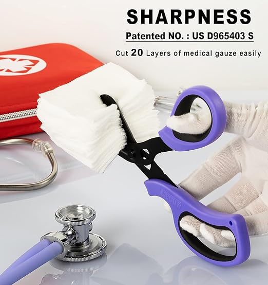 MEUUT 2 Pack Trauma Shears Bandage Scissors - Medical Supplies with 8 inch Heavy Duty Medical Scissors for EMT Workers Nurses