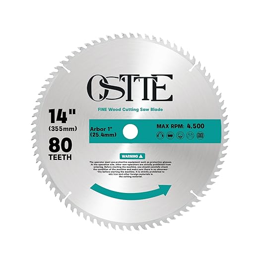 14-Inch Miter Saw Blades 80-Tooth, Circular Saw Blade, Woodworking Saw Blades for Table Saw, 1 Inch Arbor, 1 Pack