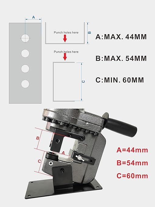 AMZCNC 110V 1200W Electric Hydraulic Hole Puncher 過1/4"-4/5" Punching Machine Metal Hole Punch with Carbon Brush 5 Dies for Iron Copper Aluminum Plate Angle Steel