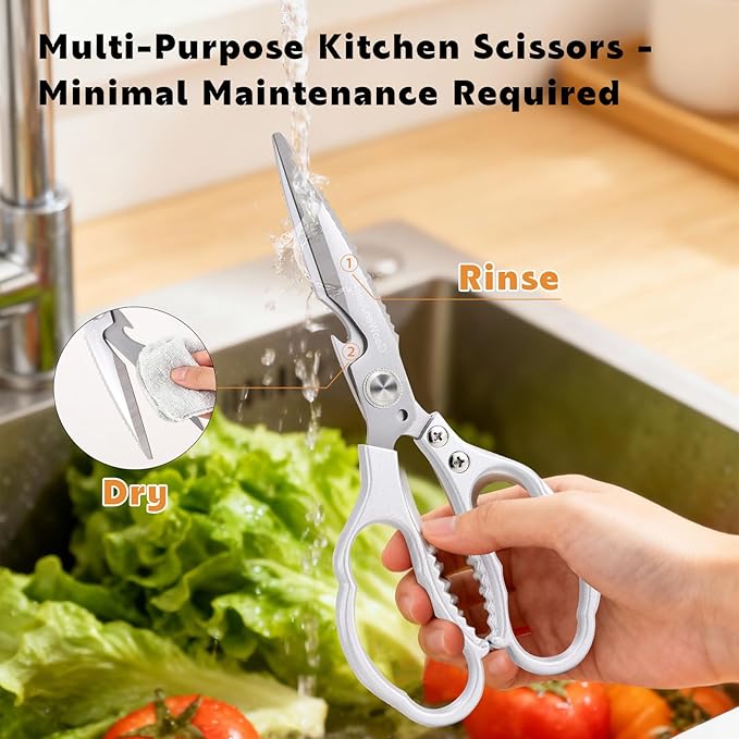 Kitchen Shears & kitchen* scissors All Purpose | kitchen gadgets-Heavy Duty Stainless Steel Meat Poultry Food Scissors, Dishwasher Safe for Home and Kitchen Essentials, Utensils, Gadgets, Accessories