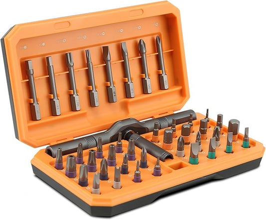 42 in 1 Magnetic Screwdriver Set Precision Screwdriver Mini Removable self-assembly Magnetic DIY Precision Tool kit for Computer, Mobile Phone, Laptop, Game Console, Watch, Camera, Eyeglasses Orange
