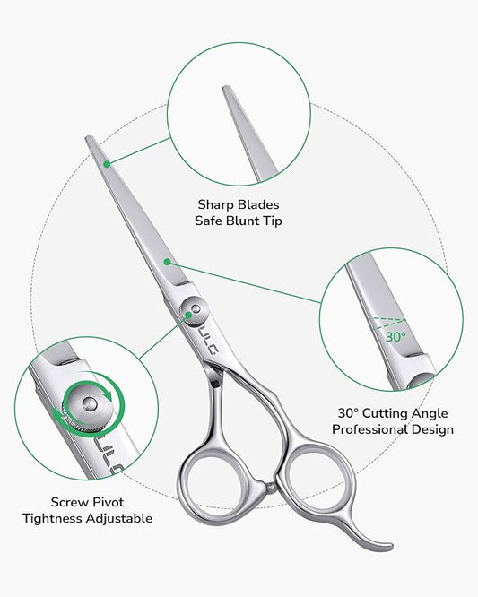 ULG Hair Cutting Scissors Set, Hair Scissors Thinning Shears for Hair Cutting, Professional Barber Scissors Hair Shears for Women Men Adults Kids Salon Home Use, Japanese Stainless Steel