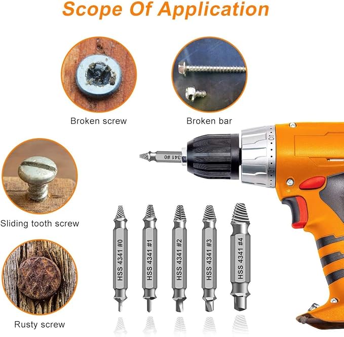 Gifts for Men,Damaged Screw Extractor Set-Valentines Day Gifts for Him Men Adults,Mens Gifts for Dad,Husband,Stripped Screws Nuts & Bolts Drill Bit Tools for Easy Removal of Rusty Broken Screw