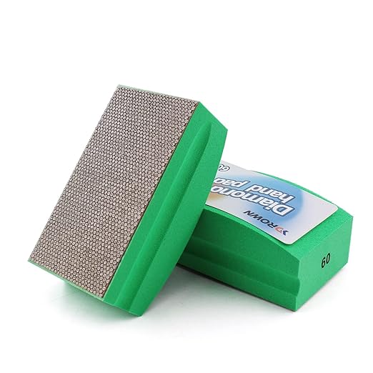 Diamond Hand Polishing Pads Foam Back for Glass Granite Marble Concrete Stone Sanding and Polishing (60 Grit)