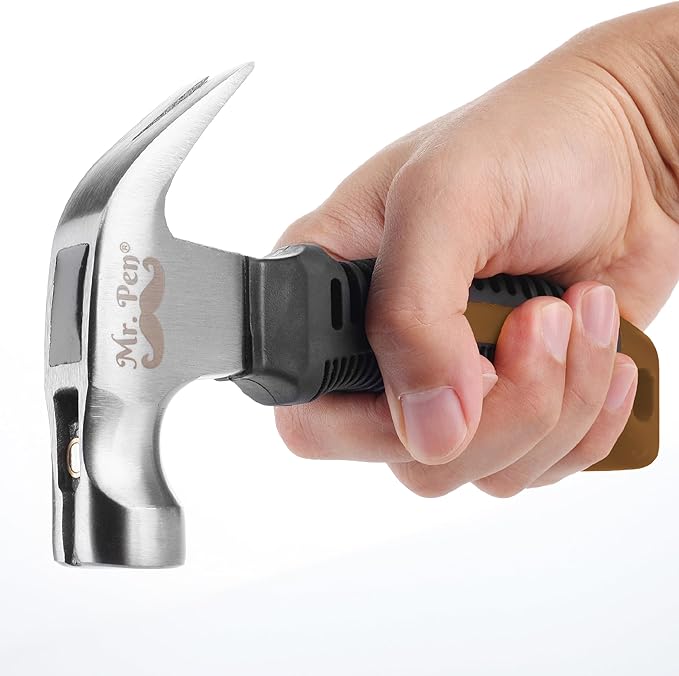 Mr. Pen- 8oz Brown Camping Hammer - Claw, Stubby, Tack, Magnetic, Small Women's Nail Hammer