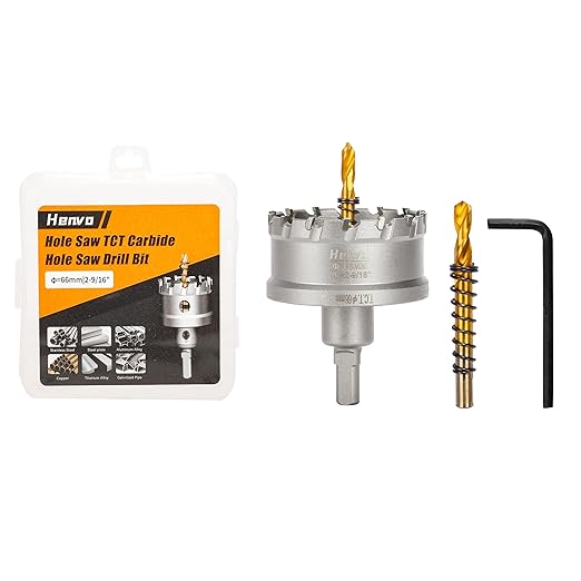 Hole Saw 2-9/16" (66mm) Heavy Duty Carbide with 2 Pilot Drill Bits - Metal Hole Cutter Cuts Stainless Steel, Iron, Copper, Brass, Plastic