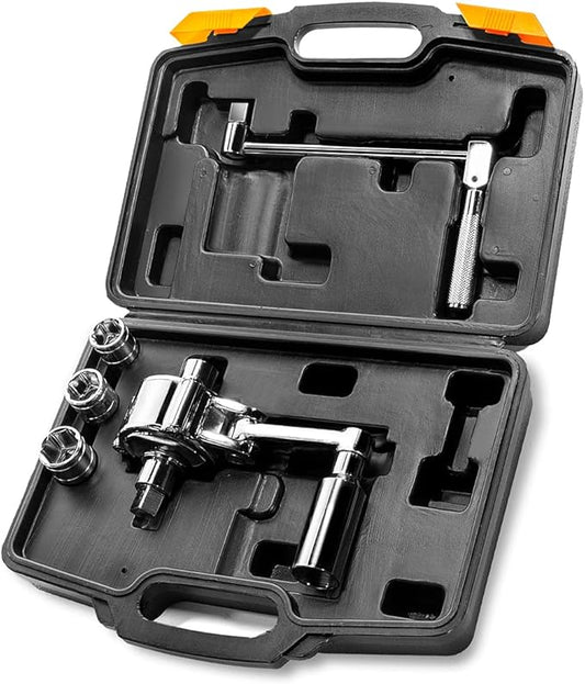 XtremepowerUS Torque Wrench Multiplier Lug Nut Labor Saving Wrench Remover Set (1/2" Driver) Wrench Lug Nut Remover 17mm, 19mm, 21mm Sockets w/Case