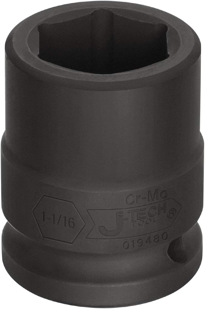 Jetech 3/4 Inch Drive 1-1/16 Inch Standard Impact Socket, Made with Chrome Molybdenum Alloy Steel, Heat Treated, 6-Point Design, SAE
