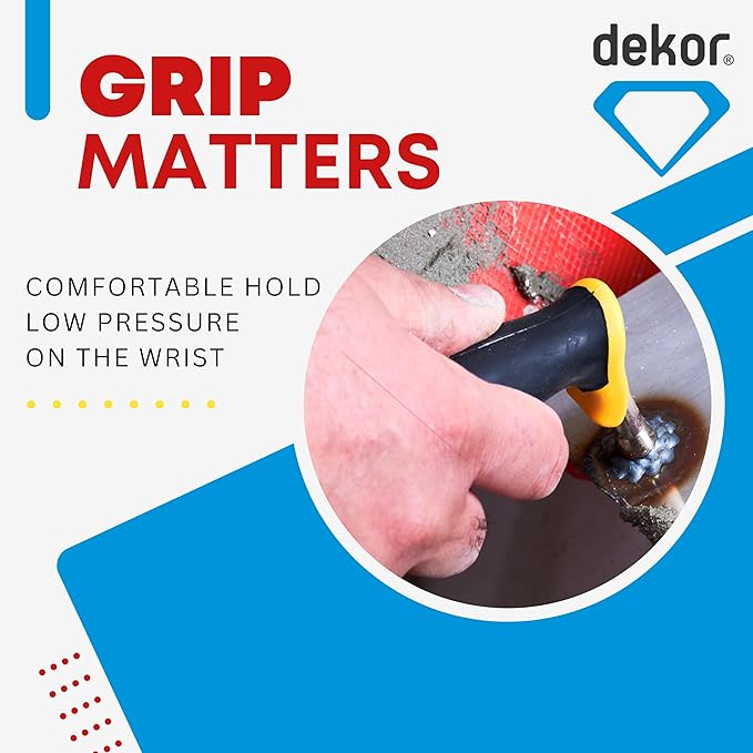 DEKOR Plaster and Brick Trowel - Size 8" - German Stainless Steel Ensures Rust-Free Performance for Masonry Tools, Bricklaying, Plastering - Commercial and DIY Use - Made in Europe - Soft Grip