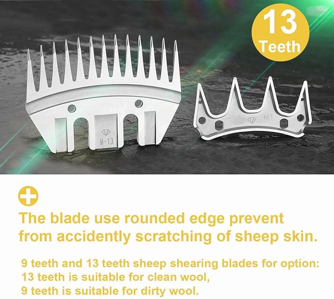 3 Set 13 Tooth Sheep Shears Replacement Blades PRO Universal Blade for All Major Brands Oster GDJOB TAKEKIT BEETRO Dragro Lister Heiniger Clippers for Sheep Alpacas Goats (13 Tooth Silver)