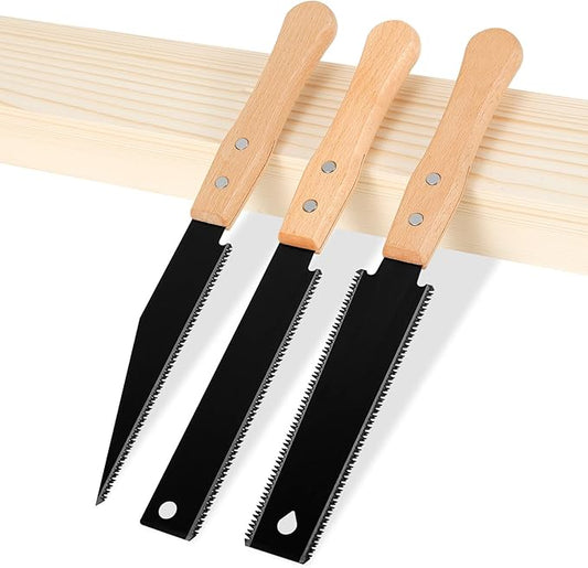 3Pcs 12" Japanese Hand Saw - Accurate Efficient 65 Manganese Steel Hand Saw, Precision Cutting Japanese Pull Blade for Woodworking