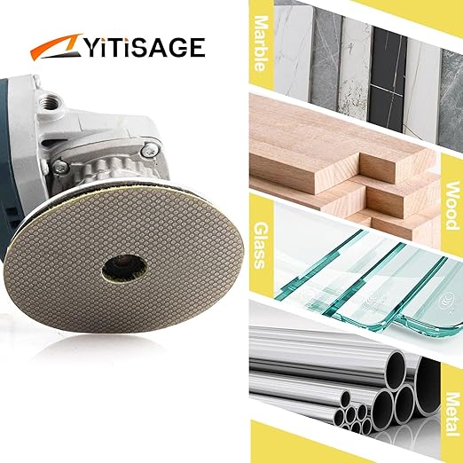 4 Inch Electroplated Diamond Grinding/Polishing Pads Sanding Granite Concrete Glass Metal Stone Grinding Disc(grit 120-1pc)