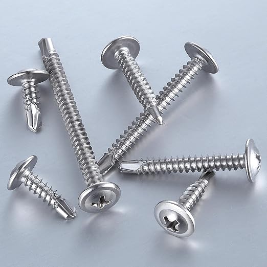 Wensilon竊?00pcs竊?8횞3/4?쓋or Sheet Metal Self-Tapping Screws 410 Stainless Steel Truss Head High-Strength Quick Tapping Screws