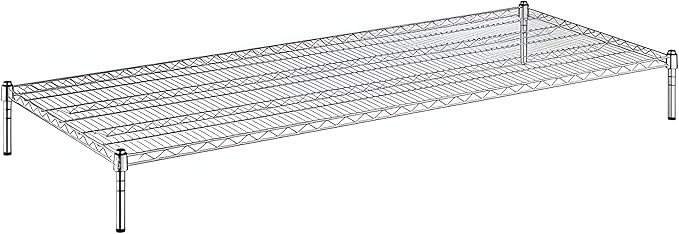 30" x 72" x 8" Chrome Wire Storage Shelf, Dunnage Rack, Commercial 1 Tier Small Shelf