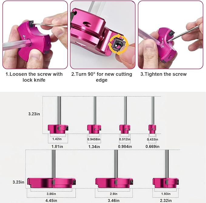 7Pcs Triple Blade PVC Pipe Reamer Kit 3 Blades Pipe Fitting Saver Tool for Plumbing with Triple Blade 1/4 Inch Hex Shaft for PVC SCH40 ABS CPVC (3/4" 1" 1-1/4" 1-1/2" 2" 3" 4") Plastic Fitting Reamer