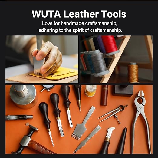 WUTA Square Leather Hole Punch,10PCS Steel Hollow Punch Tool Set for Belt,Watch Band,Leather Crafting（2mm-25mm ）