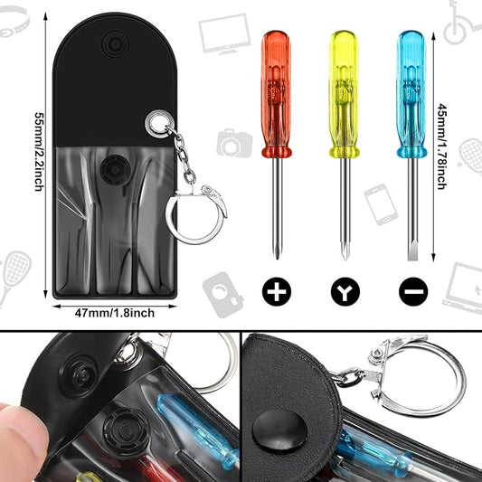 24 Pcs Mini Tape Screwdriver Keychain Set Valentine's Day Men Gifts Bulk Employee Appreciation Gift Bulk Multitool Pen Card for Adult Tool Party (Multicolor)