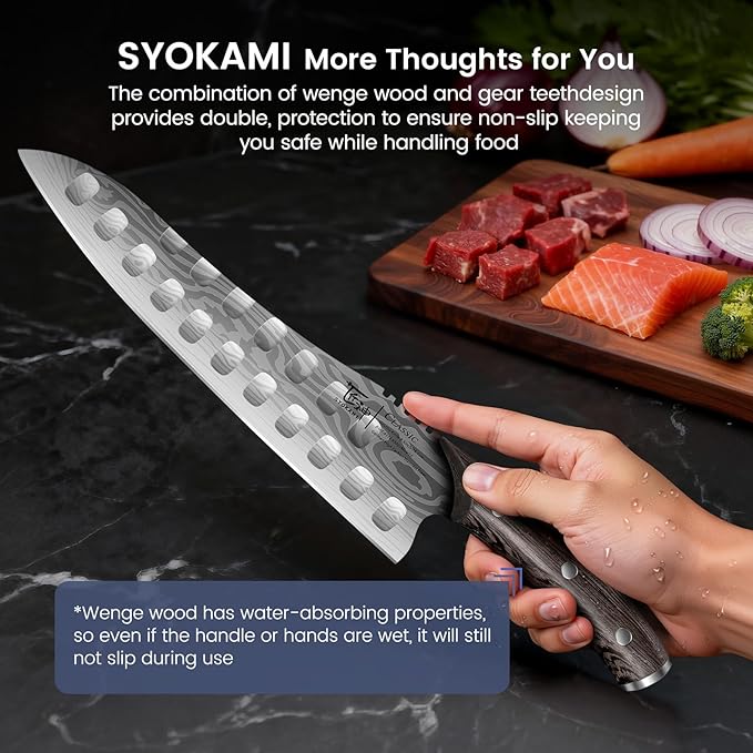 Gyutou Chef Knife, 9.5 Inch Japanese Style Multi-purpose Kitchen Knife, Ultra Sharp Durable Professional-grade for Slicing, Chopping, Dicing, Ergonomic Anti-slip Handle, Trusted by chefs