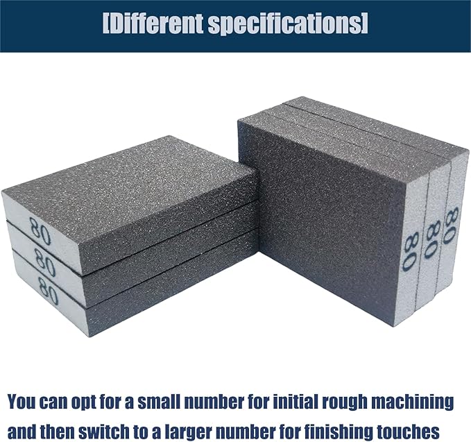 6 PCS 80 Grit Hand Sanding Blocks Set - Medium Sander Sponge, Wet and Dry Dual-use Sanding Sponges, Washable and Reusable, Ideal for Wood Metal Wall Polish