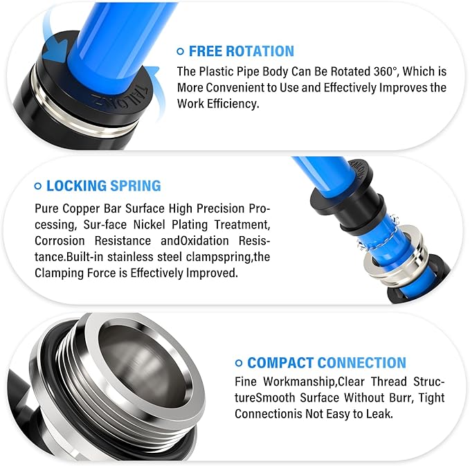 TAILONZ PNEUMATIC Male Elbow 10mm Tube OD x 1/2 Inch BSP 90 Push to Connect Fittings PL10-04 (Pack of 10)