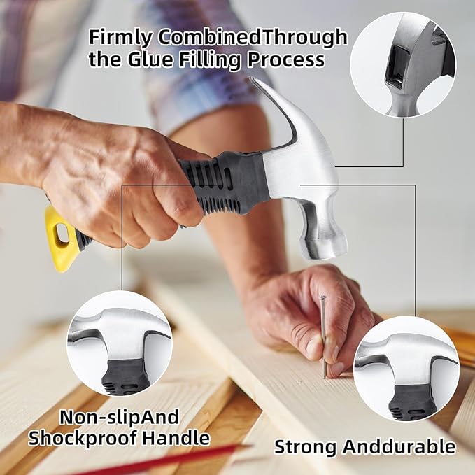 Nail Assortment Kit and 8oz Small Hammer, 560 Pcs Small Nails for Hanging Pictures,Mini Hammer,Picture Hangers Kit