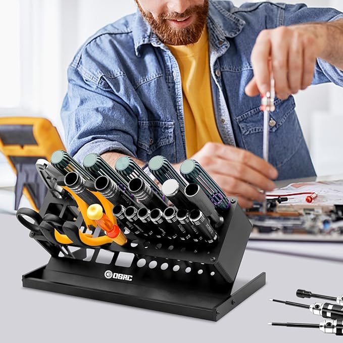 OGRC Screwdriver Storage Rack RC Repair Tool Shelf Screwdriver Organizer Holder Desktop Hand Tool Stand for Hex Cross Screw Driver Tool Kit