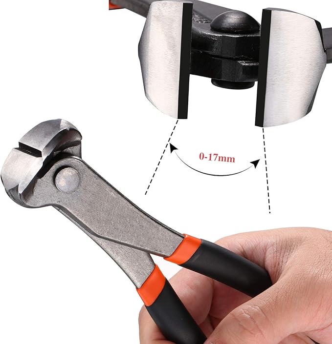 Honoson 3 Pcs Nail Puller Pliers Nail Remover Tool Set Include 7" End Cutting Pliers 6" Bendable U Tip and V Tip Tack Lifter for Remove Jewelry Cutting Wires Furniture Floor Wall Photo(Black)