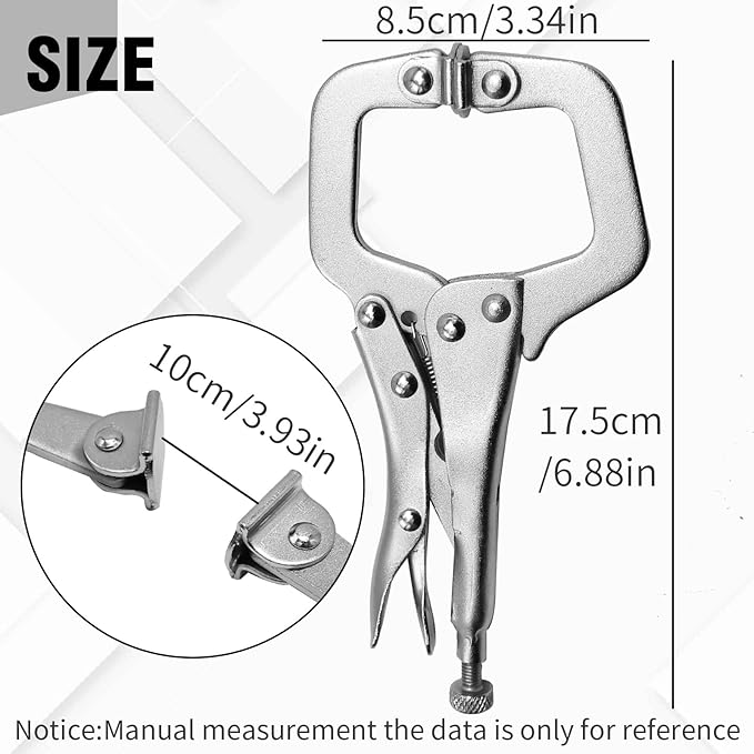 6 Pack 6 Inch C-Clamp Locking with Swivel Pads Heavy Duty Pliers Welding Clamps Clamps Heavy Duty for Craftsmen Home Workshop