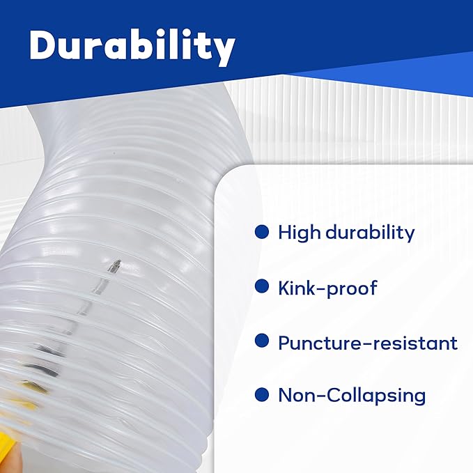 2.5"竊? 1/2"竊뎪 10' PVC Dust Collection Hose with 304 Stainless Steel Hose Clamps, for Table Saw, Band Saw, Planer, Woodworking and Wood Shop Dust Collection System