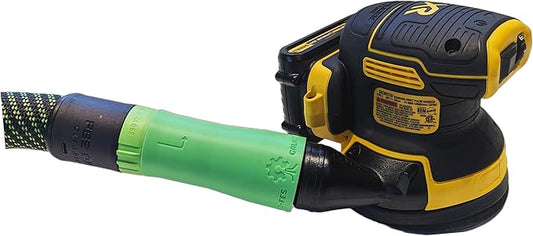 Vacuum Adapter for Dewalt Sanders to Festool hose - Superior Dust Collection - Galactic Gadgets (Festool 27mm - Neon Green)